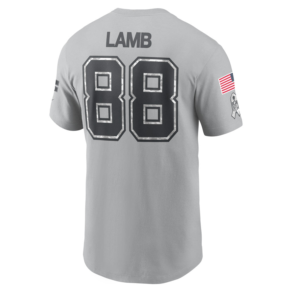NFL Dallas Cowboys Ceedee Lamb Nike 2024 Salute to Service Name & Number Short Sleeve T-Shirt