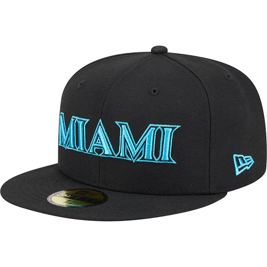 MLB Miami Marlins New Era 2025 City Connect Fan Pack 59FIFTY Fitted Hat - Black