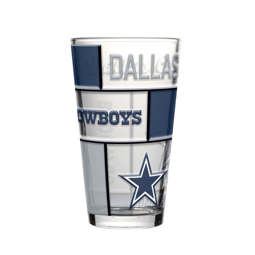 NFL Dallas Cowboys Logo Brands 16oz Quilted Pint Glass - Navy