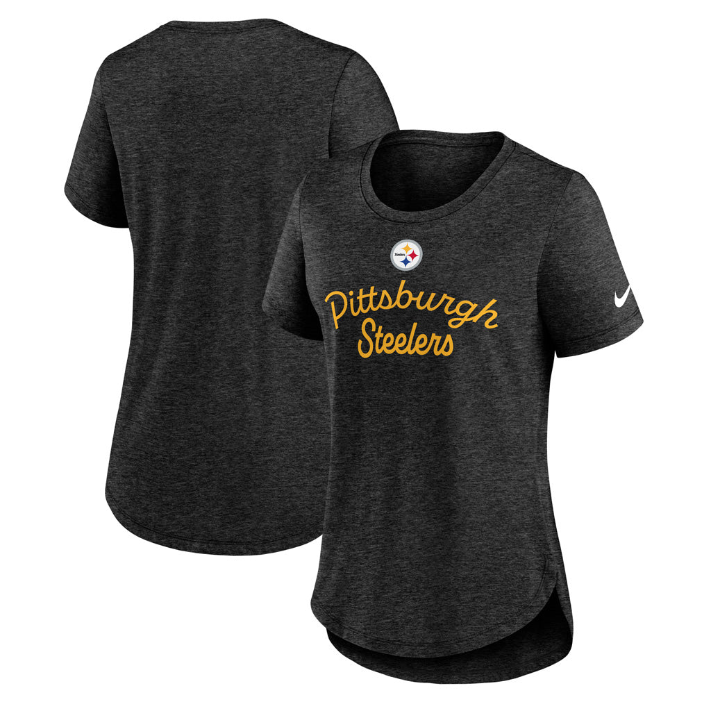 NFL Pittsburgh Steelers Women's Nike Fashion Triblend T-Shirt - Black