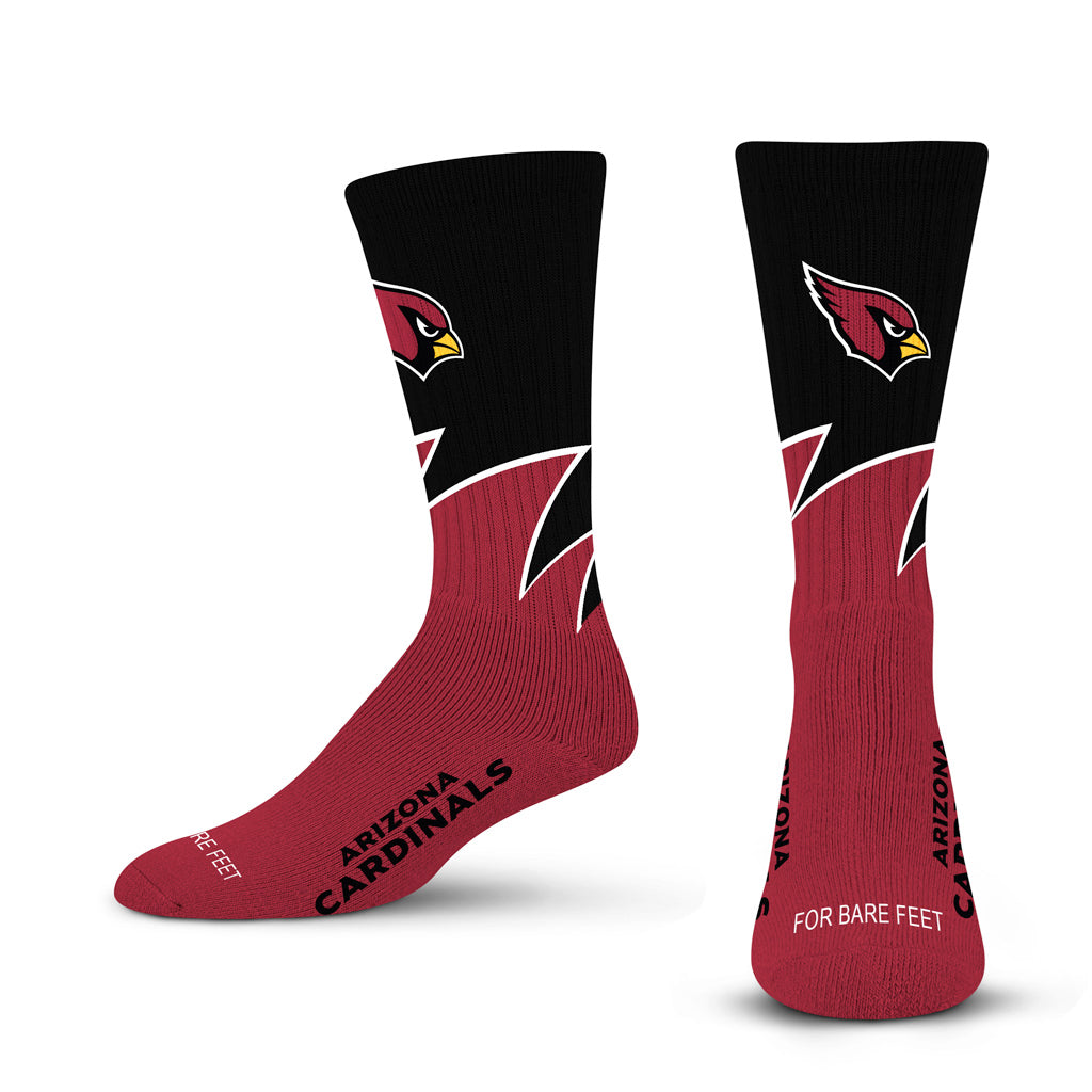 NFL Arizona Cardinals For Bare Feet Black Wave Socks - Black