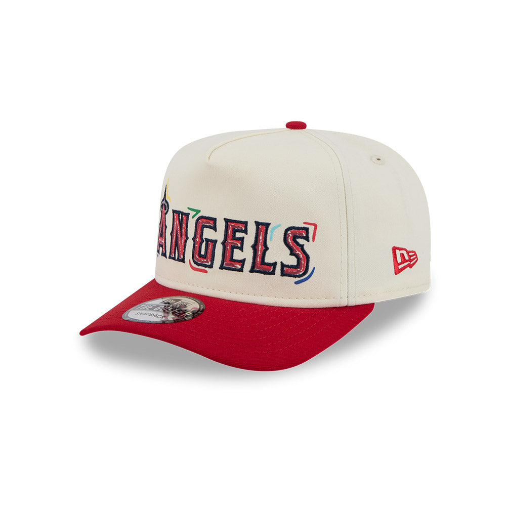 MLB Los Angeles Angels New Era Scribble 9FIFTY A-Frame Snapback Hat - Cream