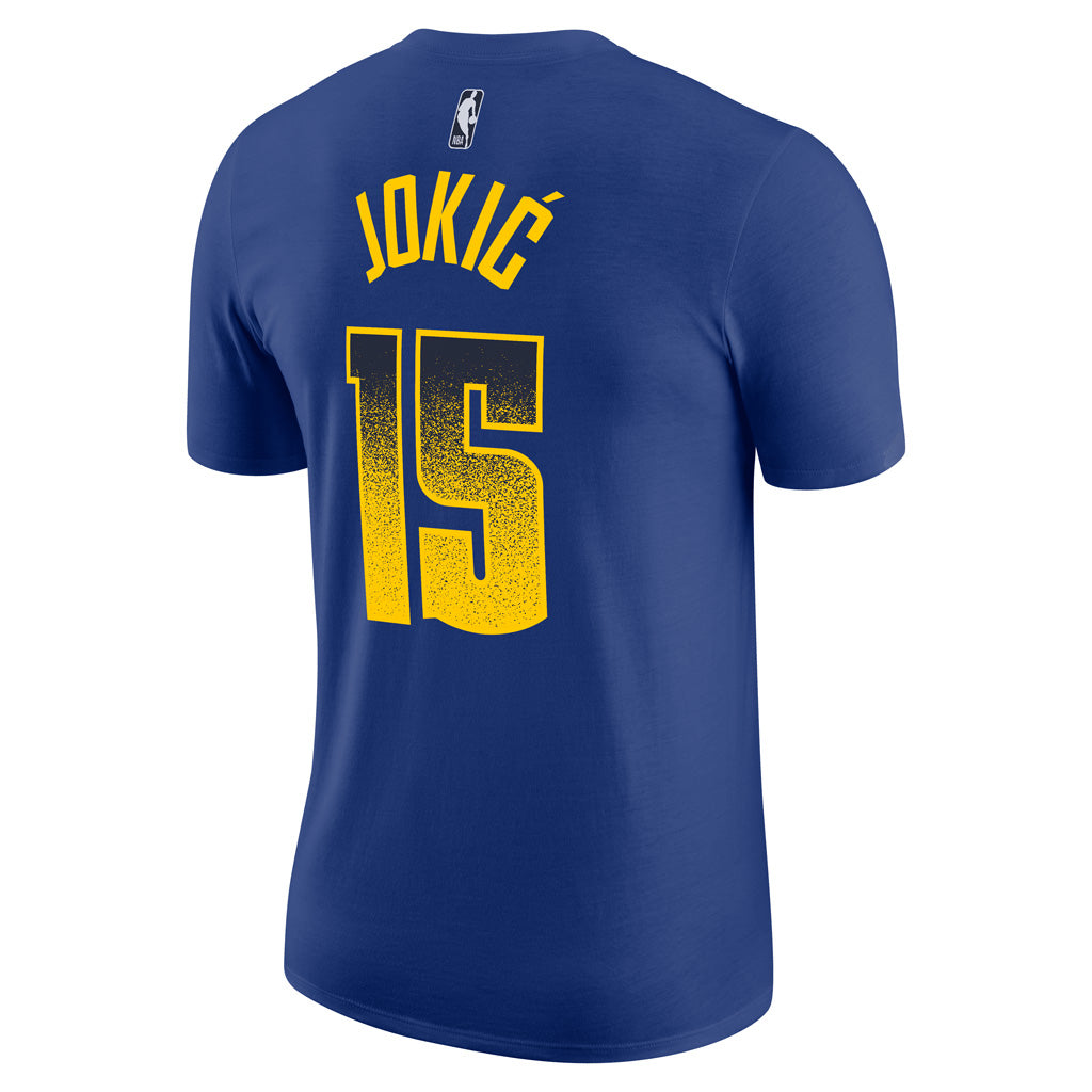NBA Denver Nuggets Nikola Jokic Nike 2025 Select Series Name & Number T-Shirt - Blue