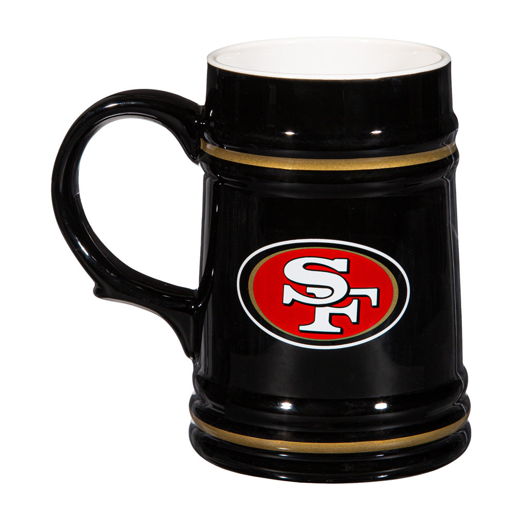 NFL San Francisco 49ers Evergreen 24oz Ceramic Stein Cup - Black