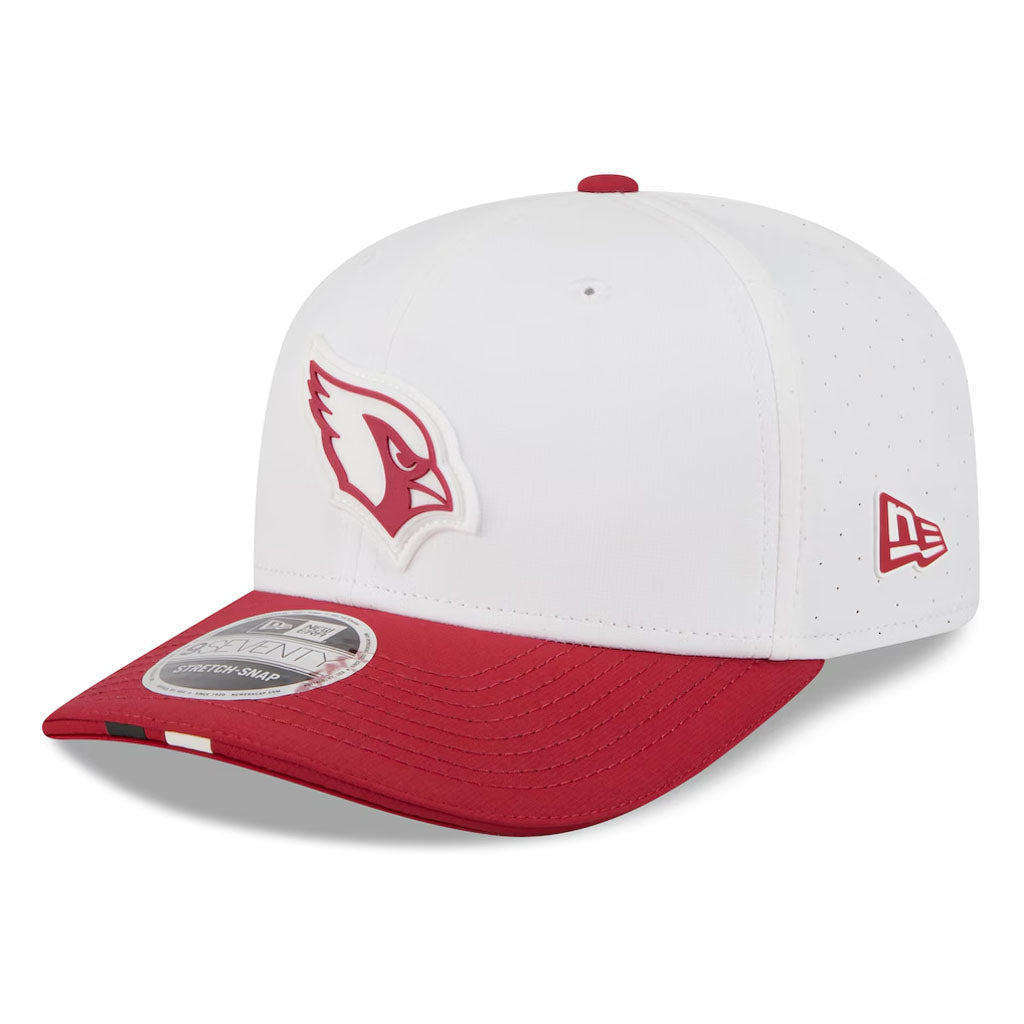 NFL Arizona Cardinals New Era 2025 Training 9SEVENTY Stretch Snap Hat - White