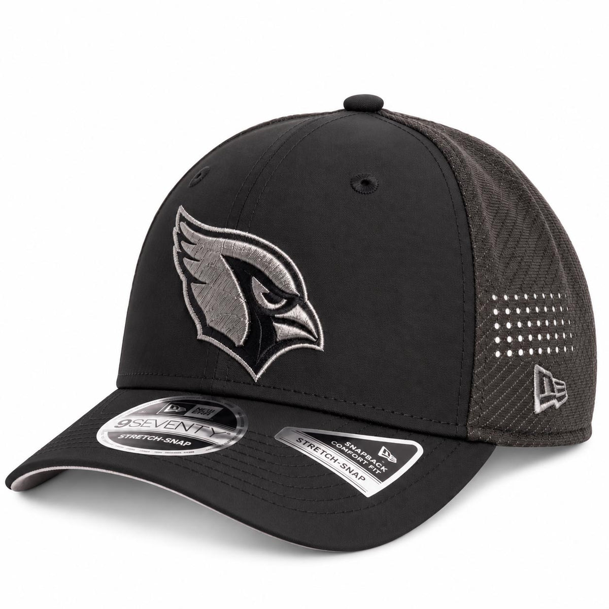 NFL Arizona Cardinals New Era Black Pearl Trucker 9SEVENTY Stretch-Snap Hat- Black