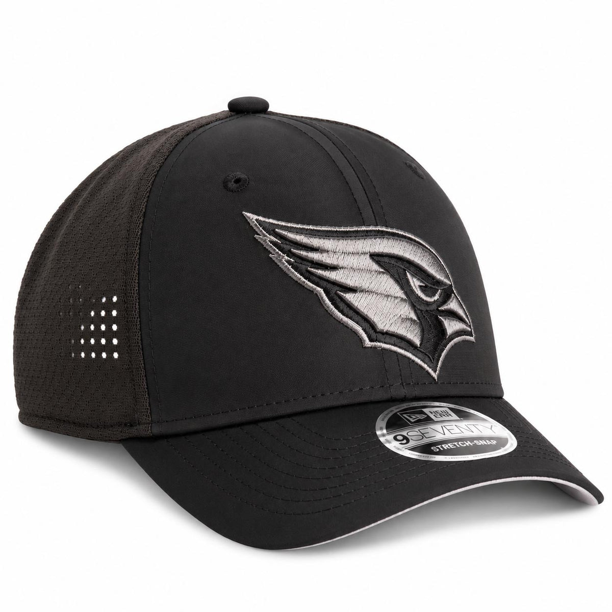 NFL Arizona Cardinals New Era Black Pearl Trucker 9SEVENTY Stretch-Snap Hat- Black