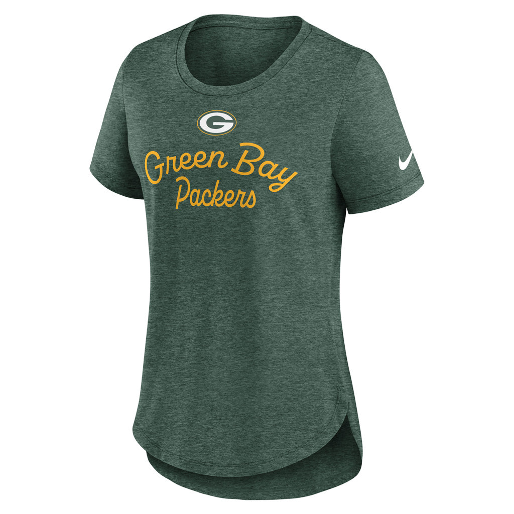 NFL Green Bay Packers Women's Nike Fashion Triblend T-Shirt - Green