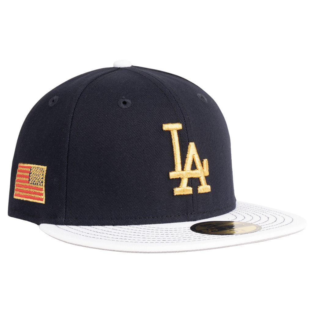 MLB Los Angeles Dodgers New Era Gold Medal 59FIFTY Fitted Hat - Navy