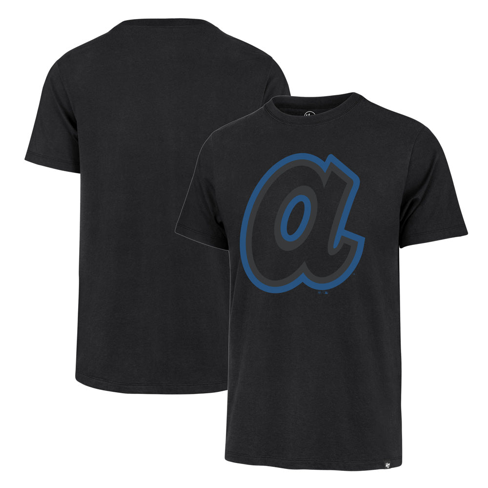 MLB Atlanta Braves &#39;47 Throwback Pop Imprint Franklin T-Shirt - Black