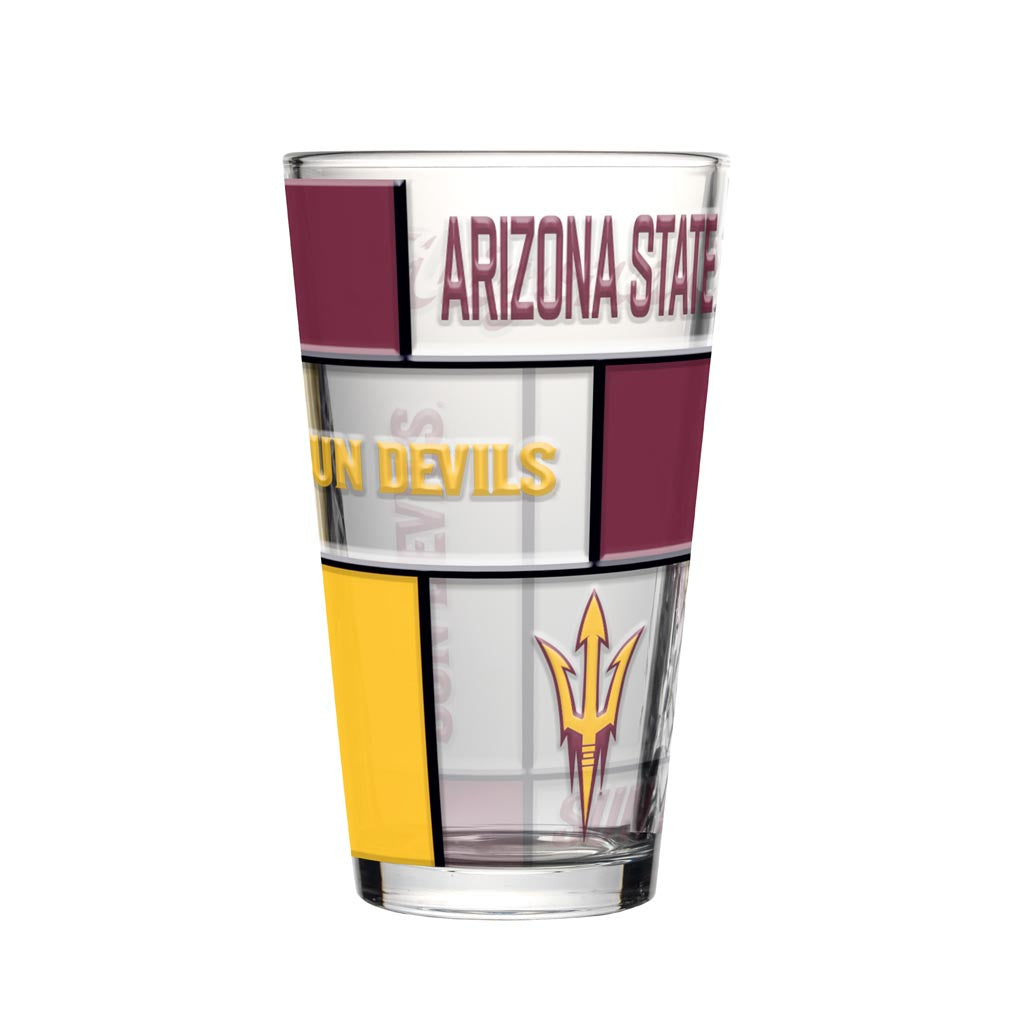 NCAA Arizona State Sun Devils Logo Brands 16oz Quilted Pint Glass - Maroon