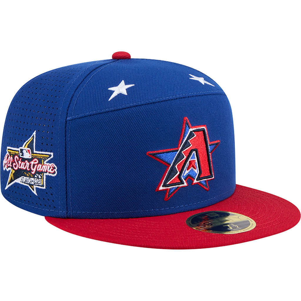 MLB Arizona Diamondbacks New Era 2025 All Star Game Workout 59FIFTY Split Panel Fitted Hat - Blue