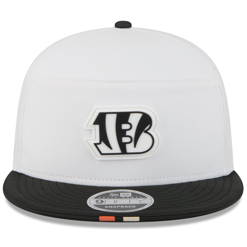 NFL Cincinnati Bengals New Era 2025 Training 9FIFTY Split Panel Snapback Hat - White