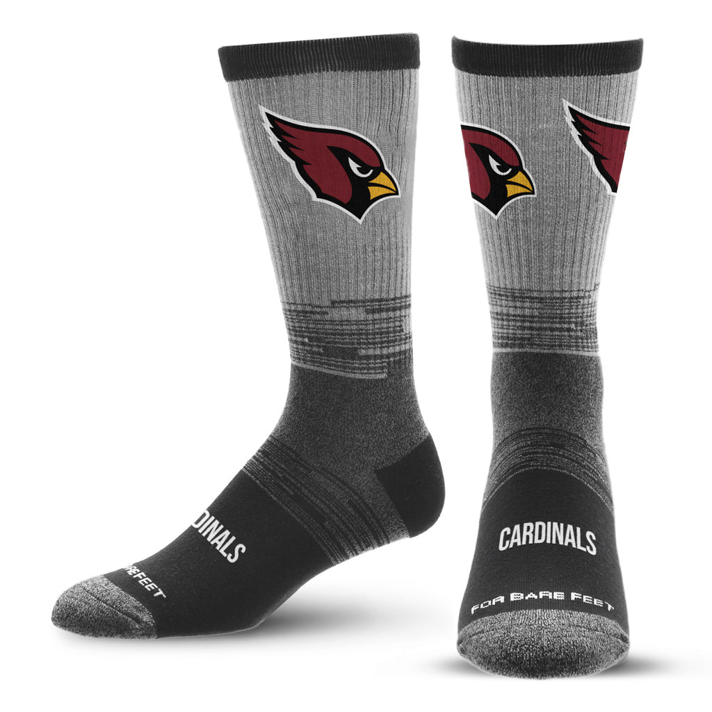 NFL Arizona Cardinals For Bare Feet Two-Tone Tonal Socks - Gray