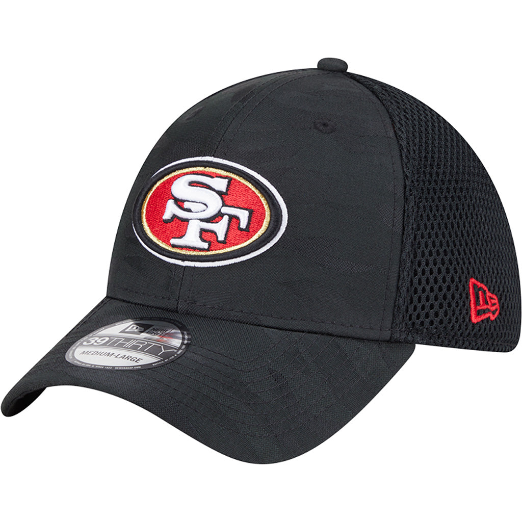 NFL San Francisco 49ers New Era Black Camo 39THIRTY Flex Fit Hat - Black