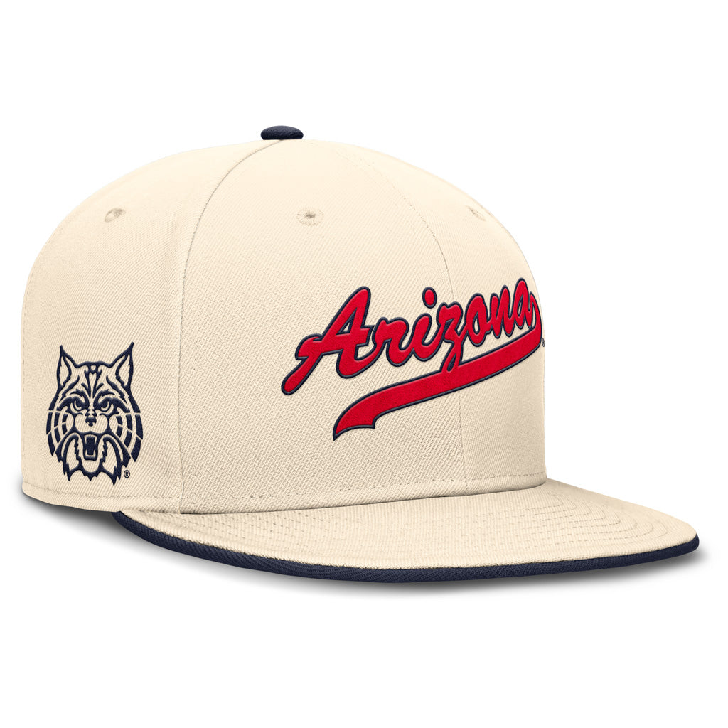 NCAA Arizona Wildcats Nike Script Tailsweep Fitted Hat - Natural