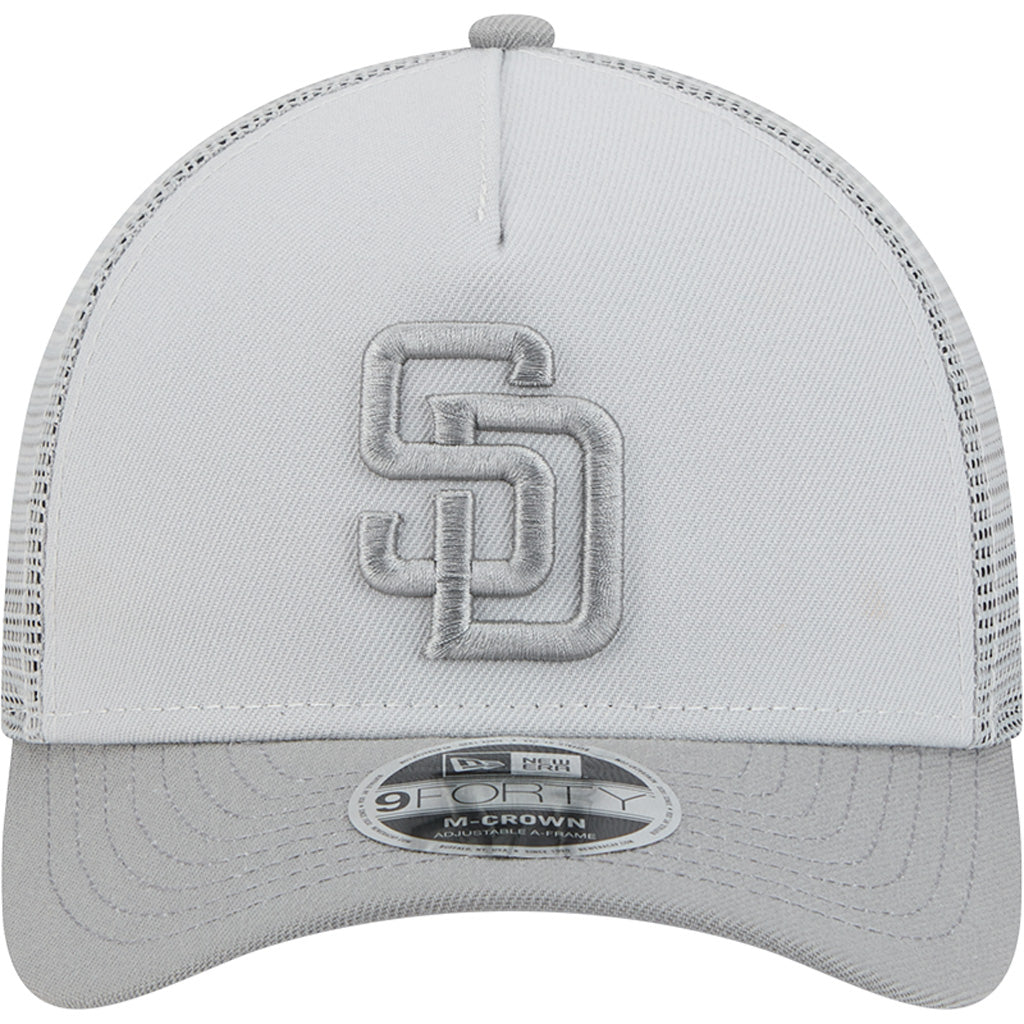 MLB San Diego Padres New Era Gray Tonal 9FORTY M-Crown Snapback Trucker Hat - Gray