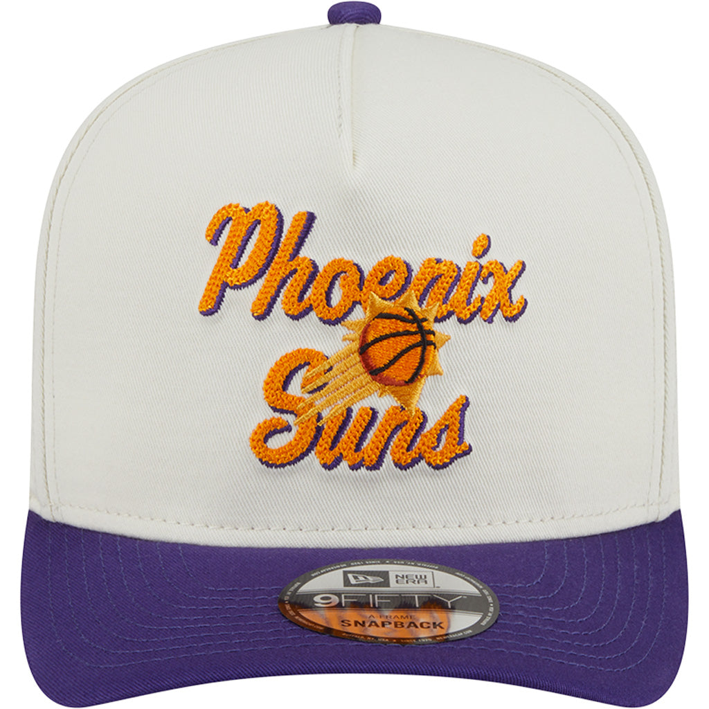 NBA Phoenix Suns New Era Chainstitch Two-Tone 9FIFTY A-Frame Snapback Hat - Cream