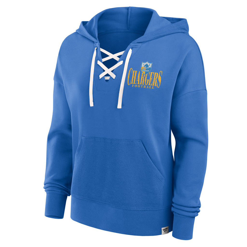NFL Los Angeles Chargers Women's Fanatics Blitz Left Lace Up Hoodie
