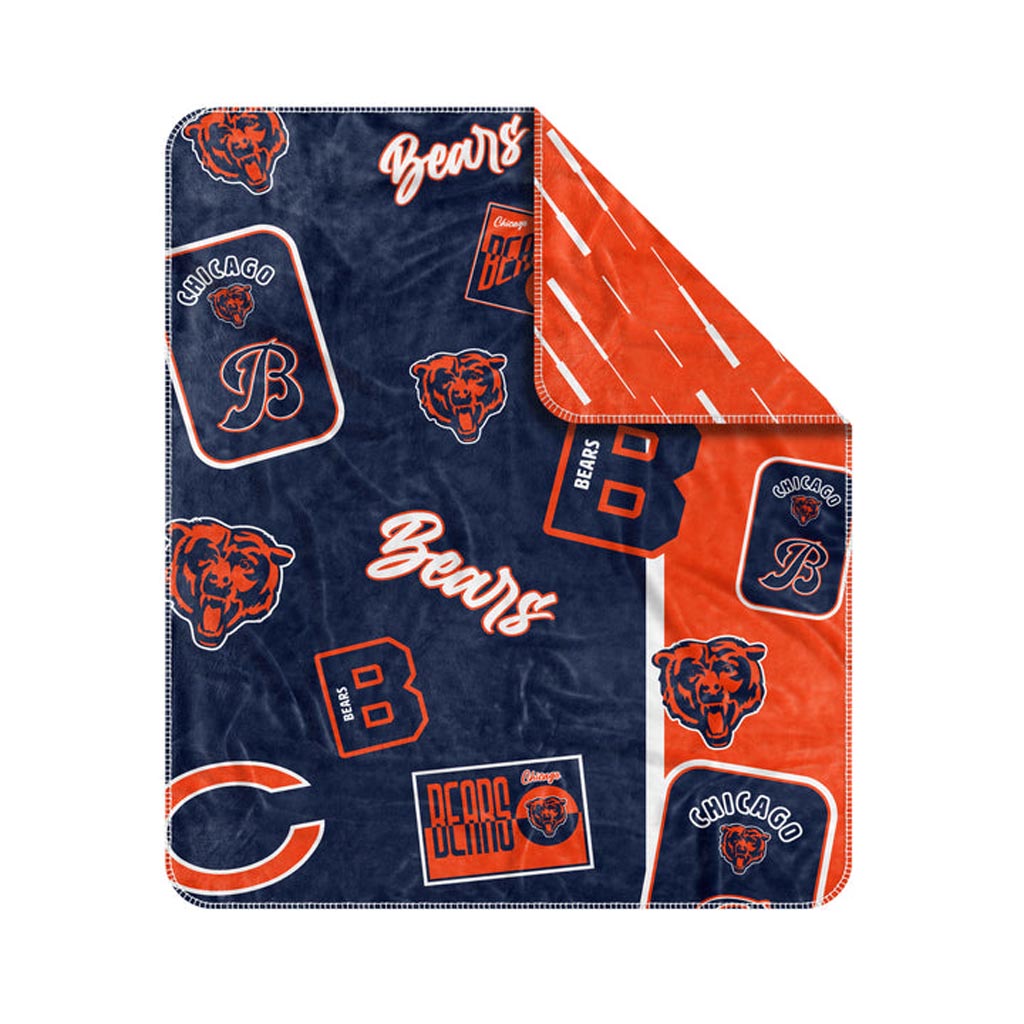 NFL Chicago Bears Logo Brands Dream Weave Blanket - Navy
