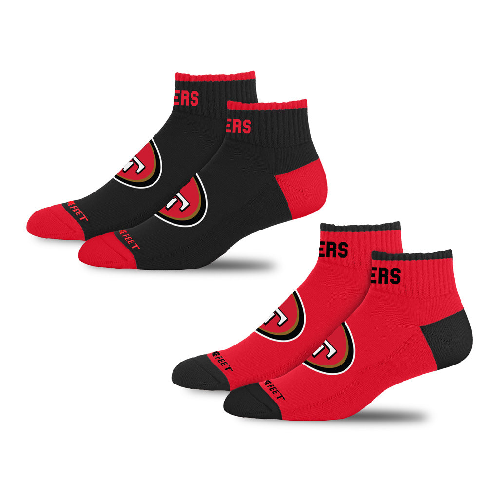 NFL San Francisco 49ers For Bare Feet Front & Center 2-Pack Socks - Black & Red
