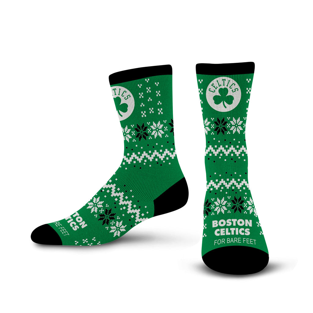 NBA Boston Celtics For Bare Feet Team Sweater Socks - Green