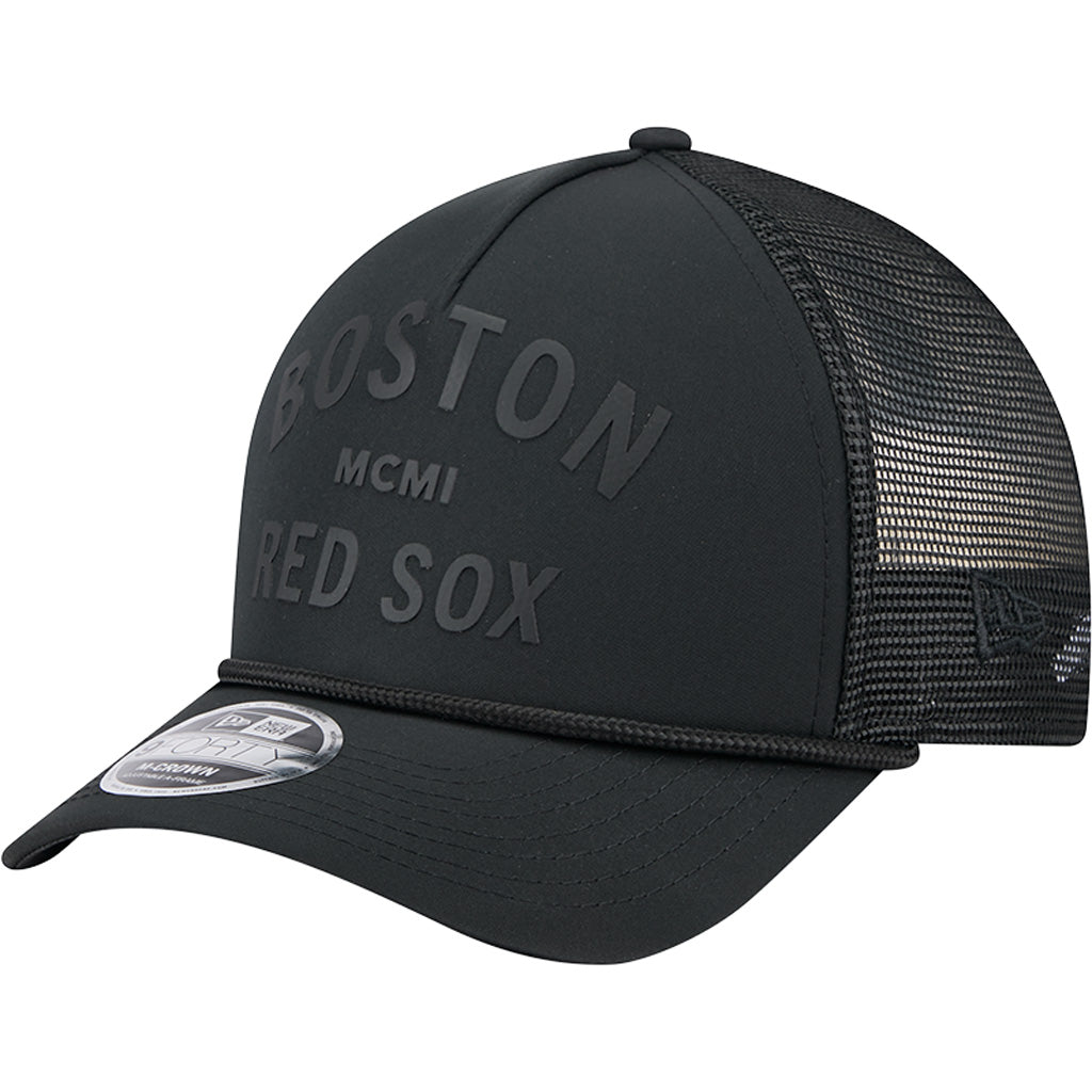 MLB Boston Red Sox New Era Minimalist 9FORTY M-Crown Snapback Trucker Hat - Black