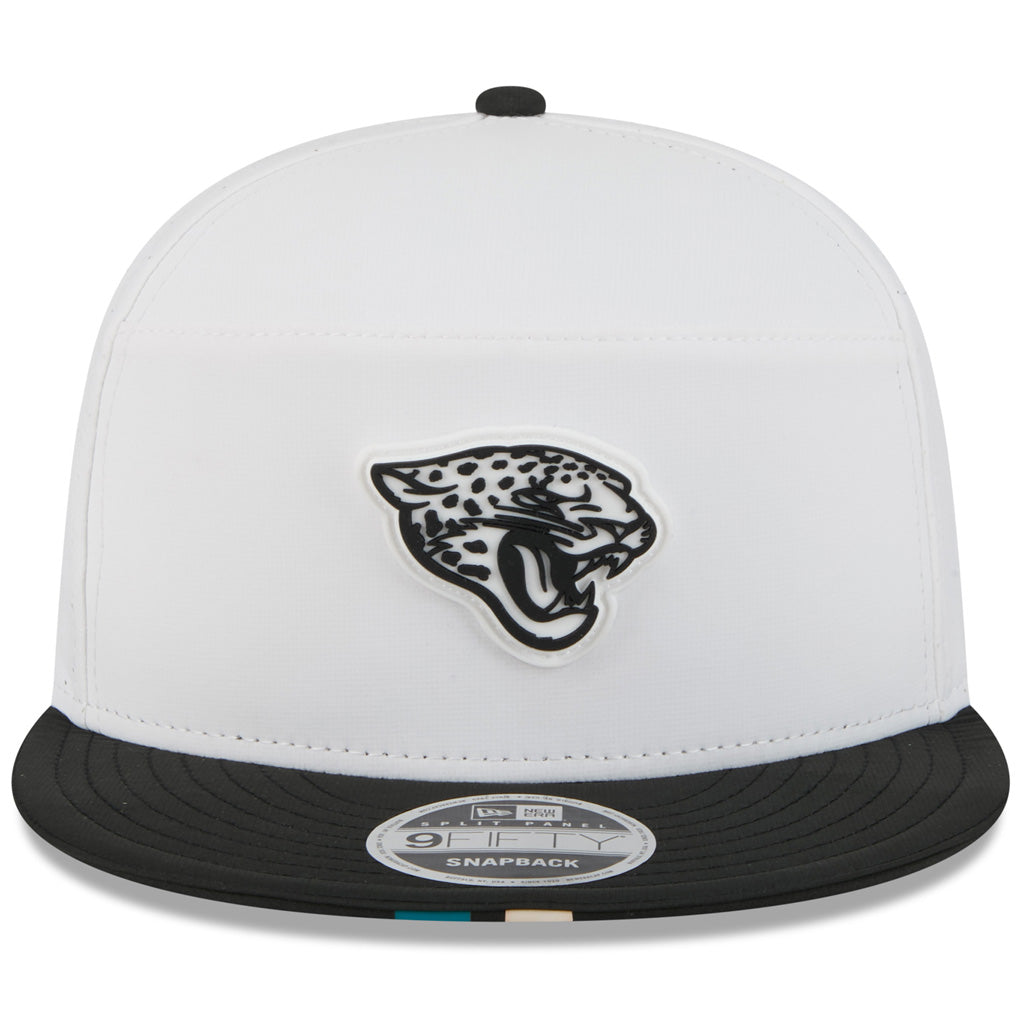 NFL Jacksonville Jaguars New Era 2025 Training 9FIFTY Split Panel Snapback Hat - White