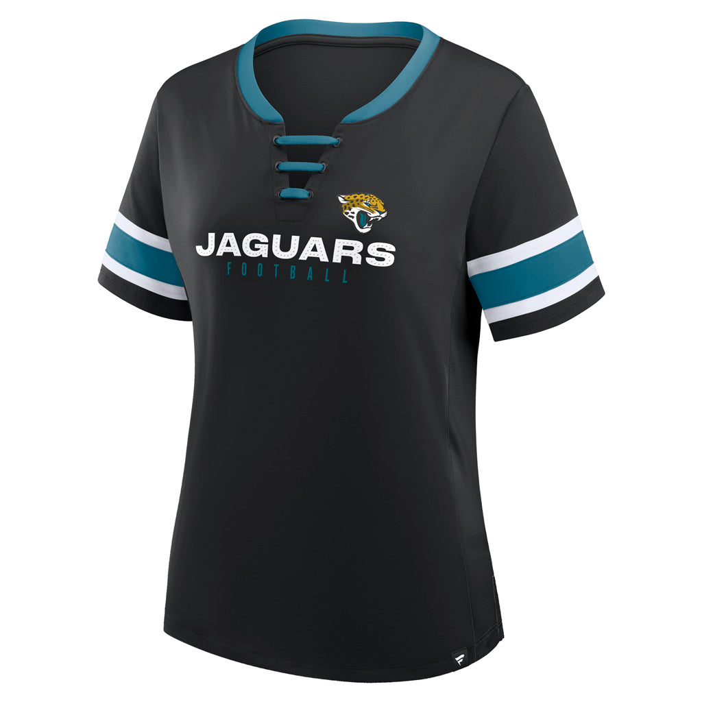 NFL Jacksonville Jaguars Women's Fanatics Draw Play Athena Lace-Up Top - Black