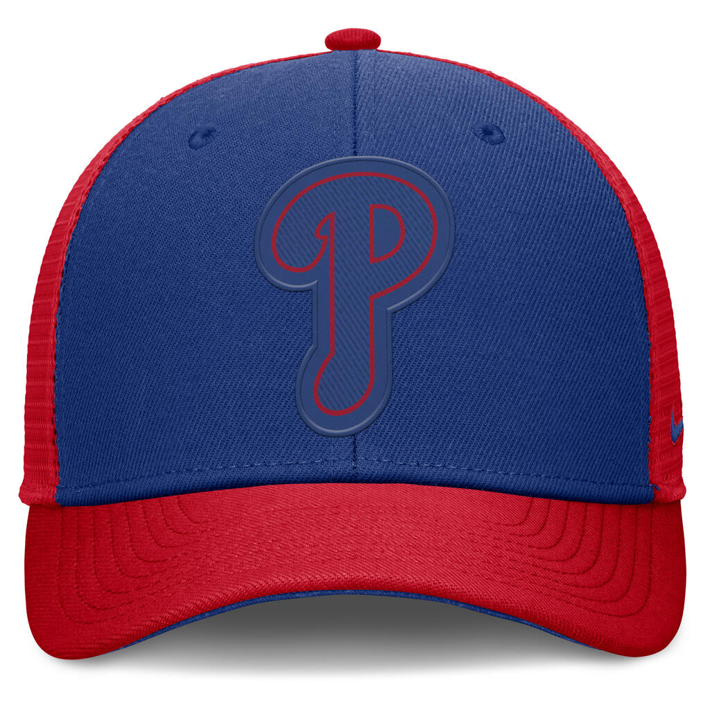 MLB Philadelphia Phillies Nike Two-Tone Tonal Logo Trucker Snapback Hat - Blue