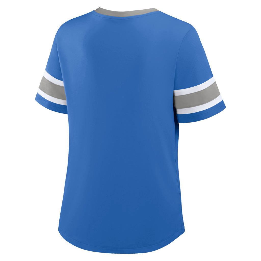 NFL Detroit Lions Women's Fanatics Draw Play Athena Lace-Up Top - Blue