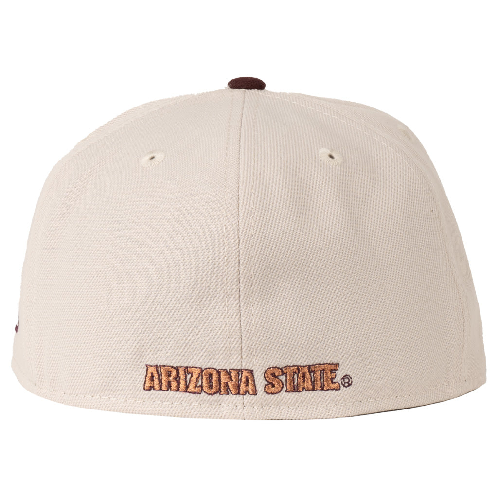 NCAA Arizona State Sun Devils New Era Two-Tone Fork 59FIFTY Fitted Hat - Stone
