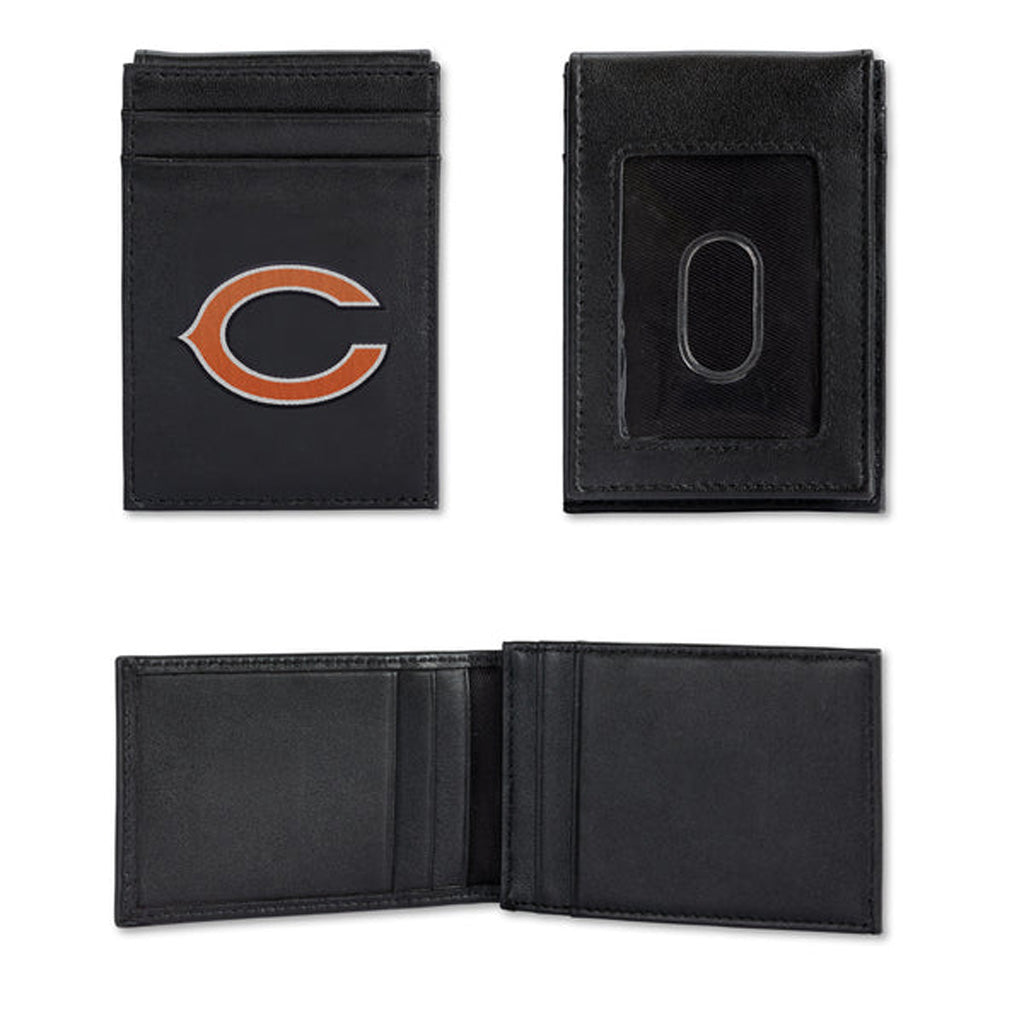 NFL Chicago Bears Rico Stitched Front Pocket Wallet - Black