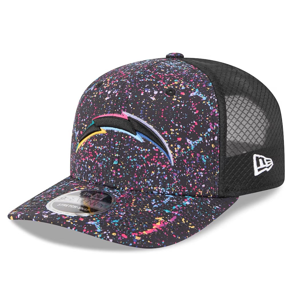 NFL Los Angeles Chargers New Era 2025 Crucial Catch 9SEVENTY Stretch-Snapback Hat - Black