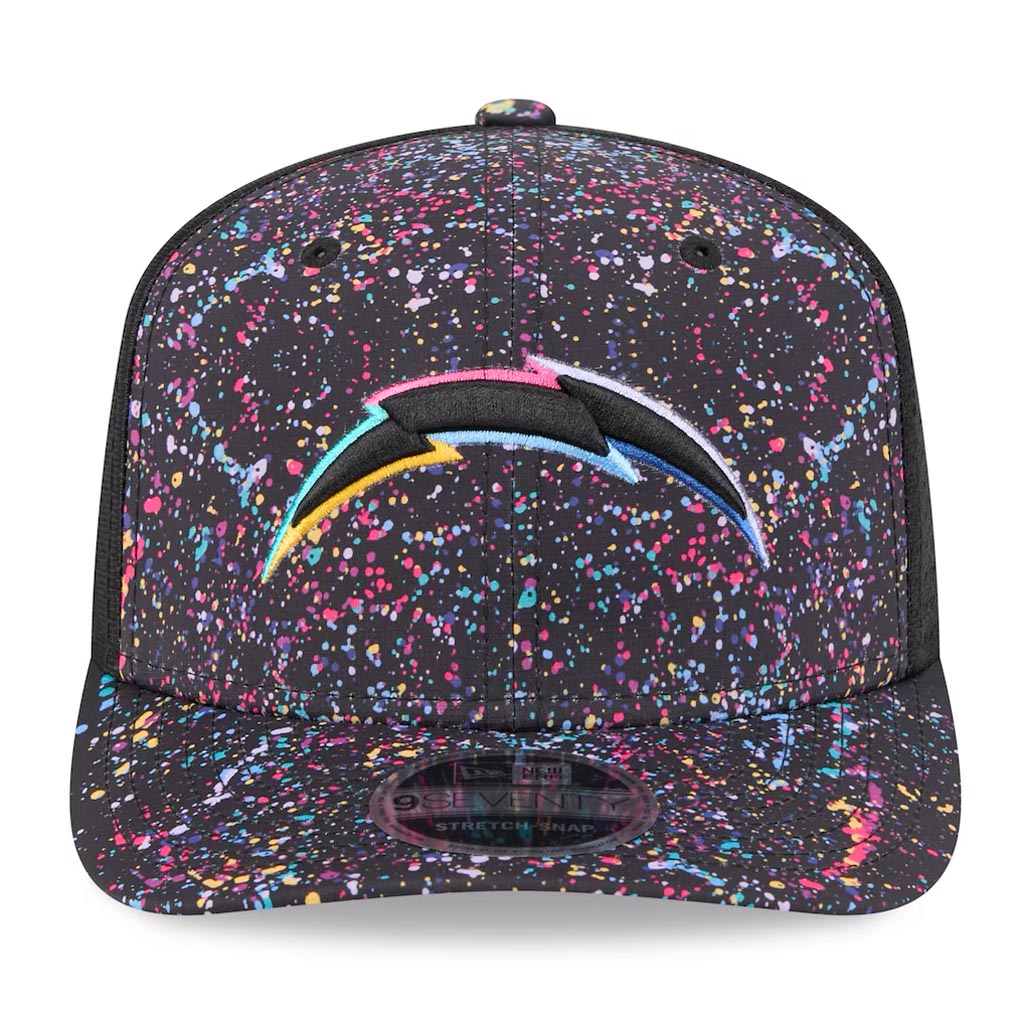 NFL Los Angeles Chargers New Era 2025 Crucial Catch 9SEVENTY Stretch-Snapback Hat - Black