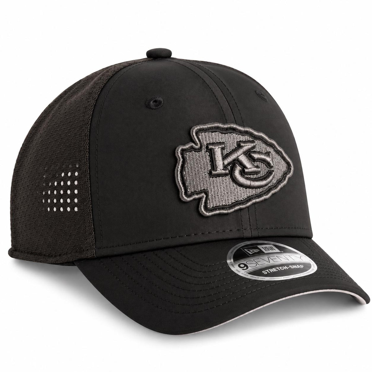 NFL Kansas City Chiefs New Era Black Pearl Trucker 9SEVENTY Stretch-Snap Hat- Black