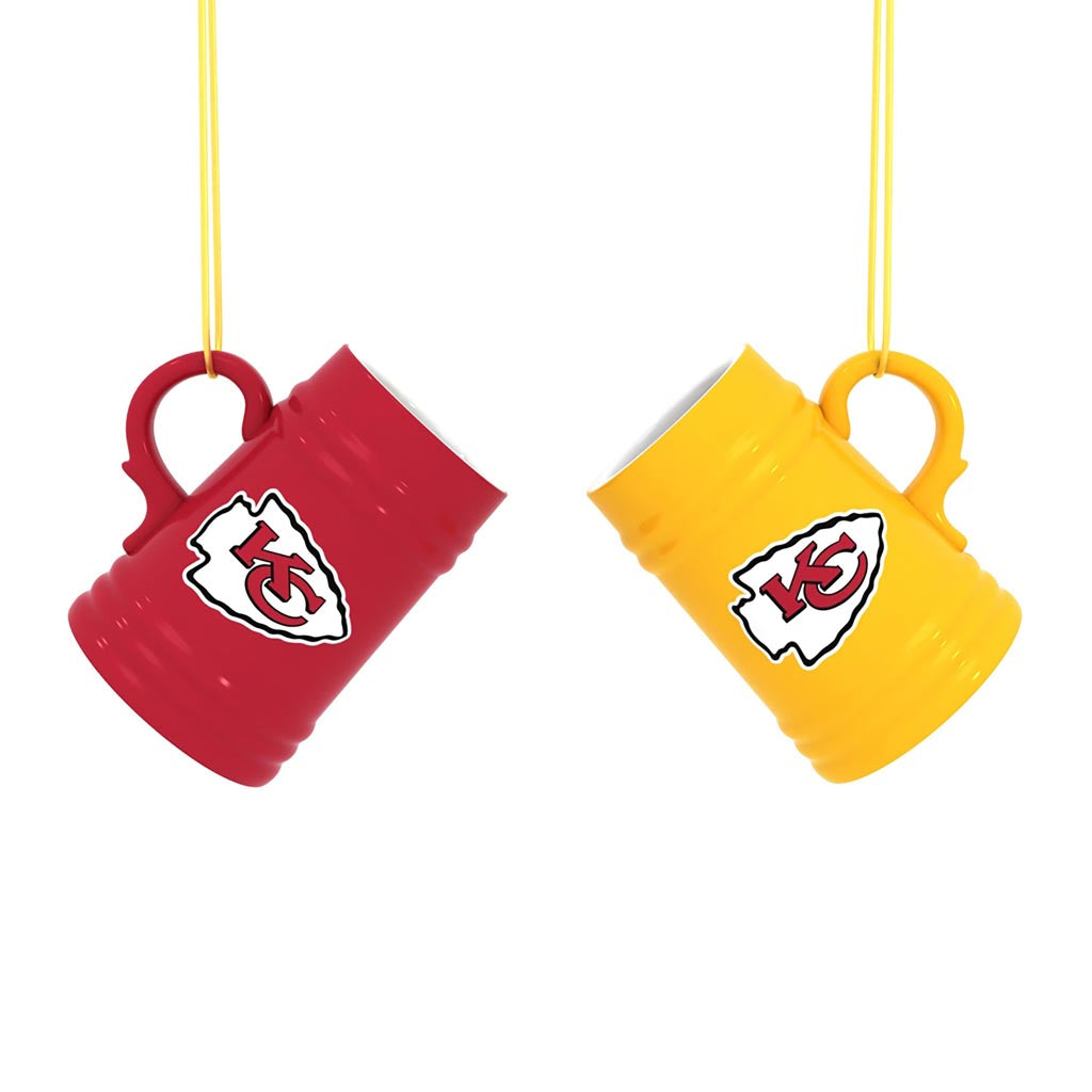 NFL Kansas City Chiefs Evergreen Mini Stein 2-Pack, 3 oz Cup Set - Red/Yellow