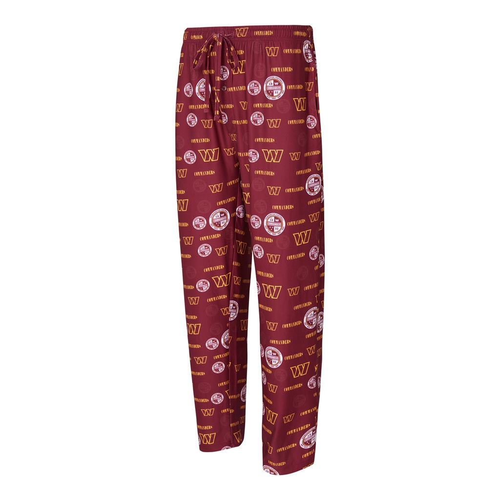 NFL Washington Commanders Concepts Sport Mosaic All Over Print PJ Pants - Black