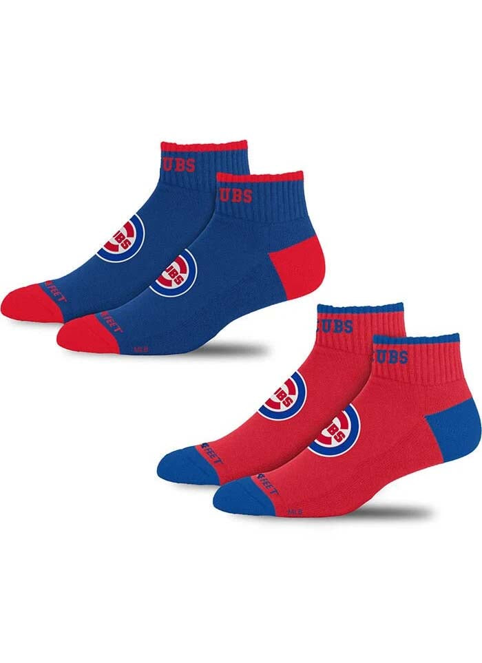 MLB Chicago Cubs For Bare Feet Front & Center 2-Pack Sock