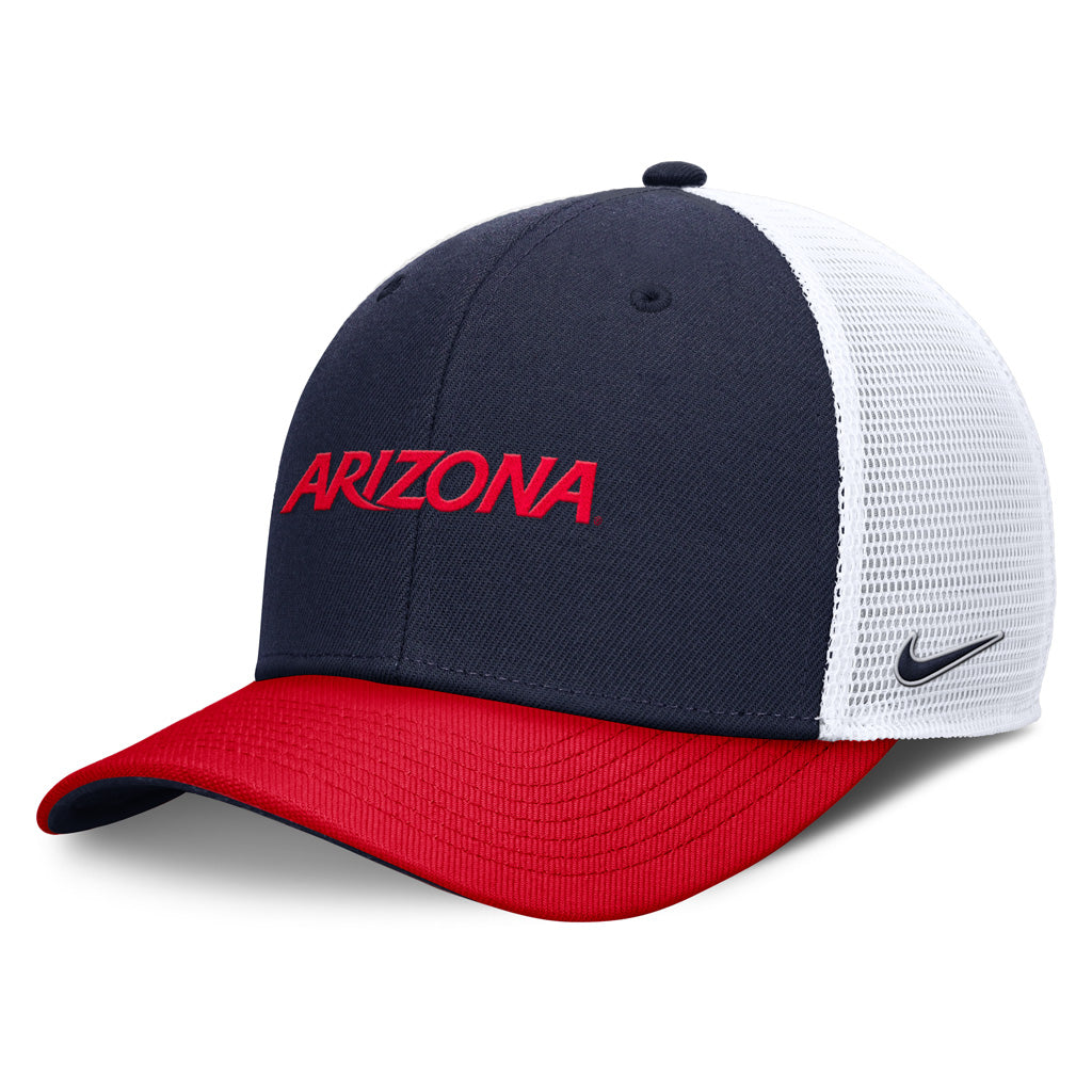 NCAA Arizona Wildcats Nike Two Tone Wordmark Trucker Adjustable Hat - Navy