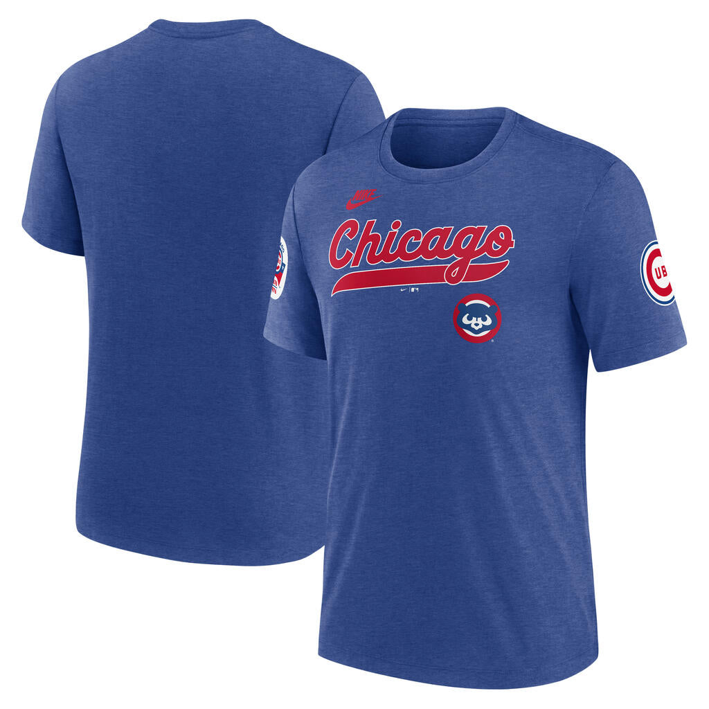 MLB Chicago Cubs Nike Cooperstown Eras Tri-Blend T-Shirt - Blue