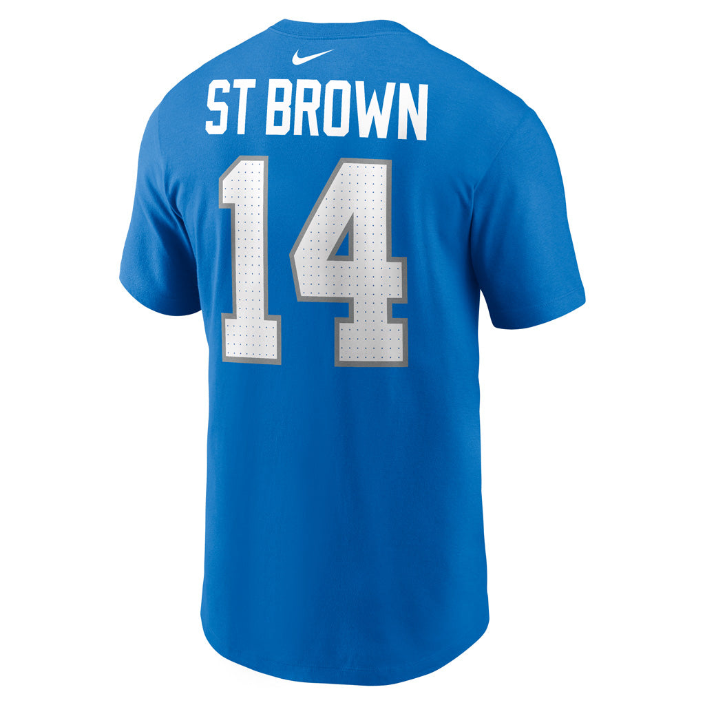 NFL Detroit Lions Amon-Ra St Brown Nike Name & Number T-Shirt - Blue