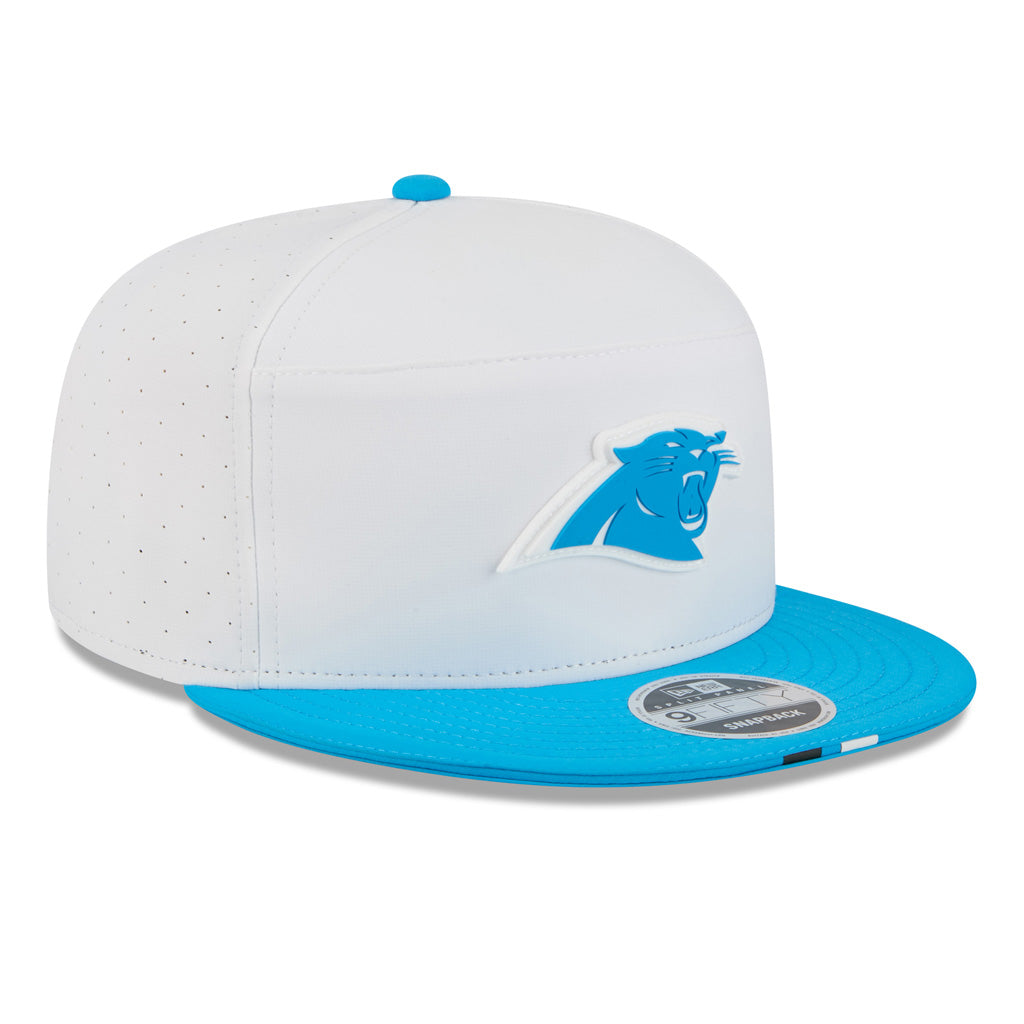 NFL Carolina Panthers New Era 2025 Training 9FIFTY Split Panel Snapback Hat - White