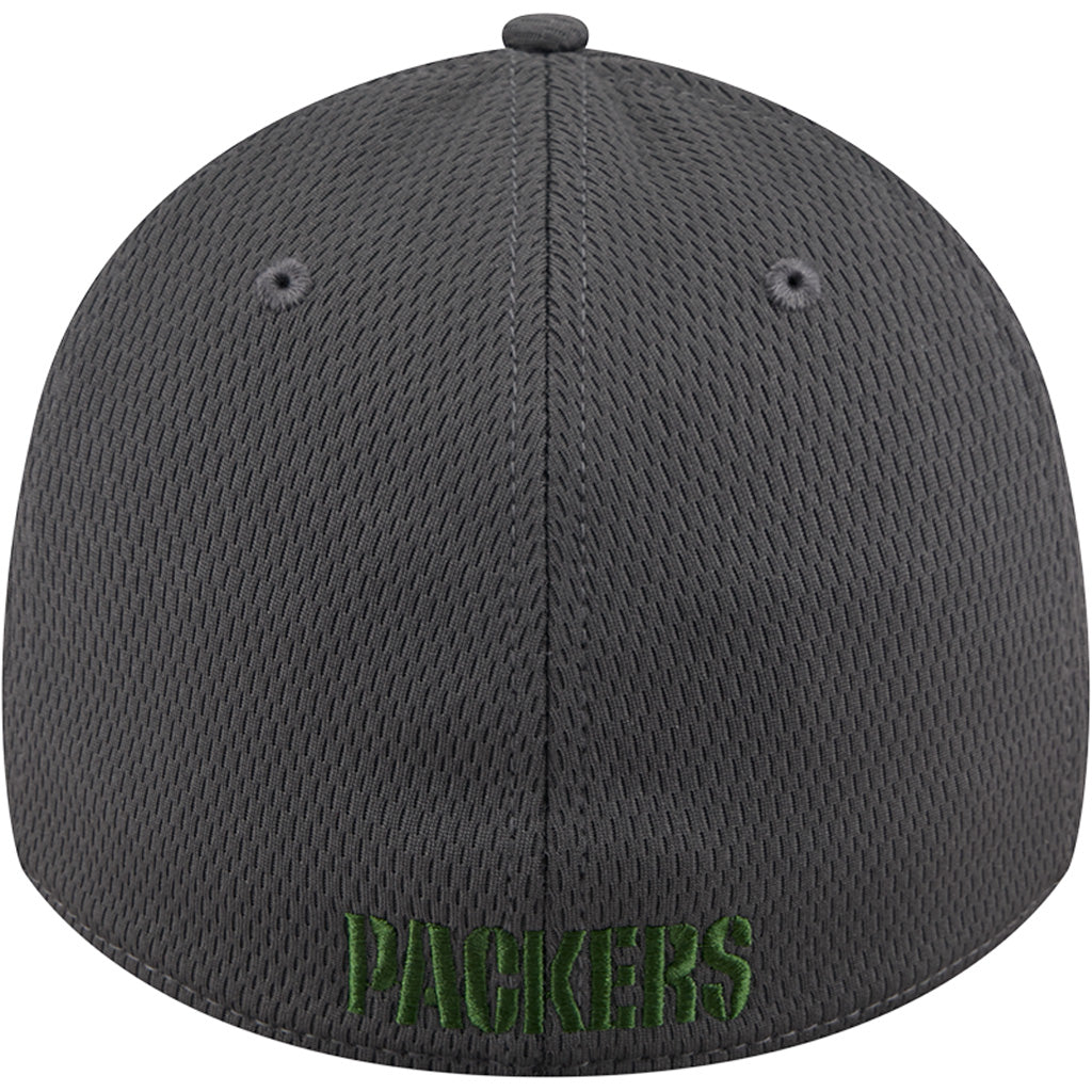 NFL Green Bay Packers New Era Tonal Graphite 39THIRTY Flex Fit Hat - Graphite