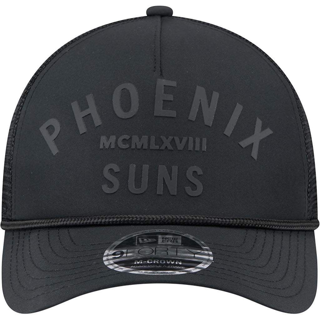 NBA Phoenix Suns New Era Minimalist 9FORTY M-Crown Snapback Trucker Hat - Black