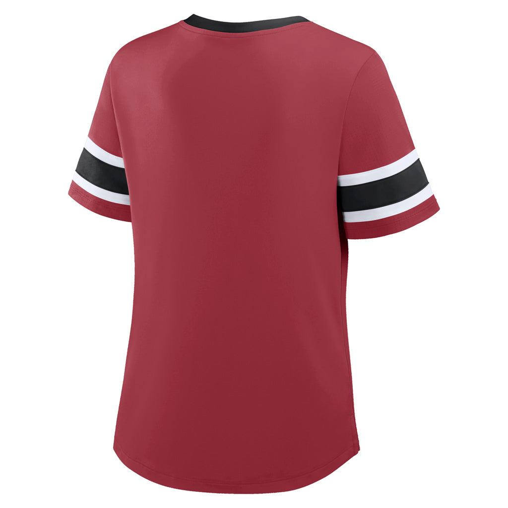 NFL Arizona Cardinals Women's Fanatics Draw Play Athena Lace-Up Top - Red