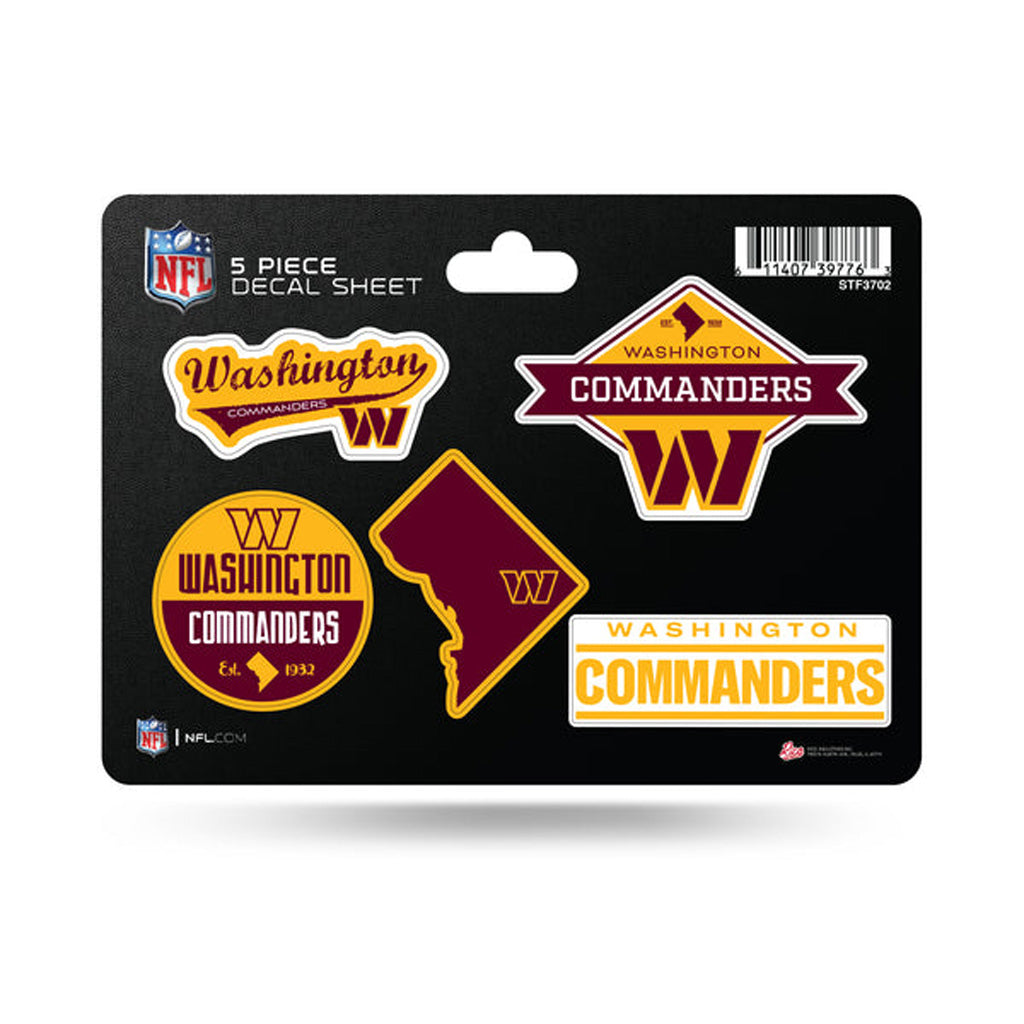 NFL Washington Commanders Rico 5-Pack Decal Sheet