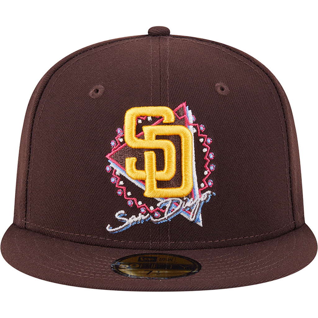 MLB San Diego Padres New Era Neon 59FIFTY Fitted Hat - Brown