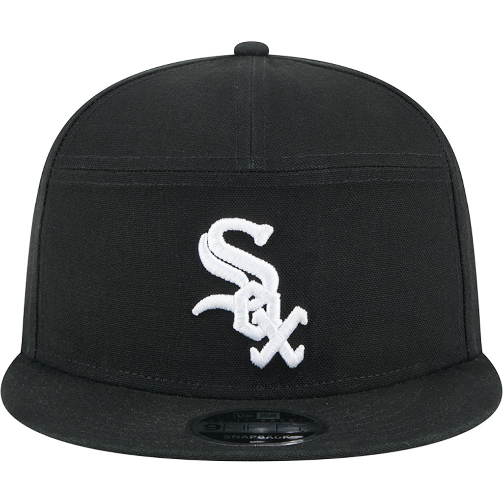 MLB Chicago White Sox Cotton Canvas 9FIFTY Split Panel Snapback Hat - Black