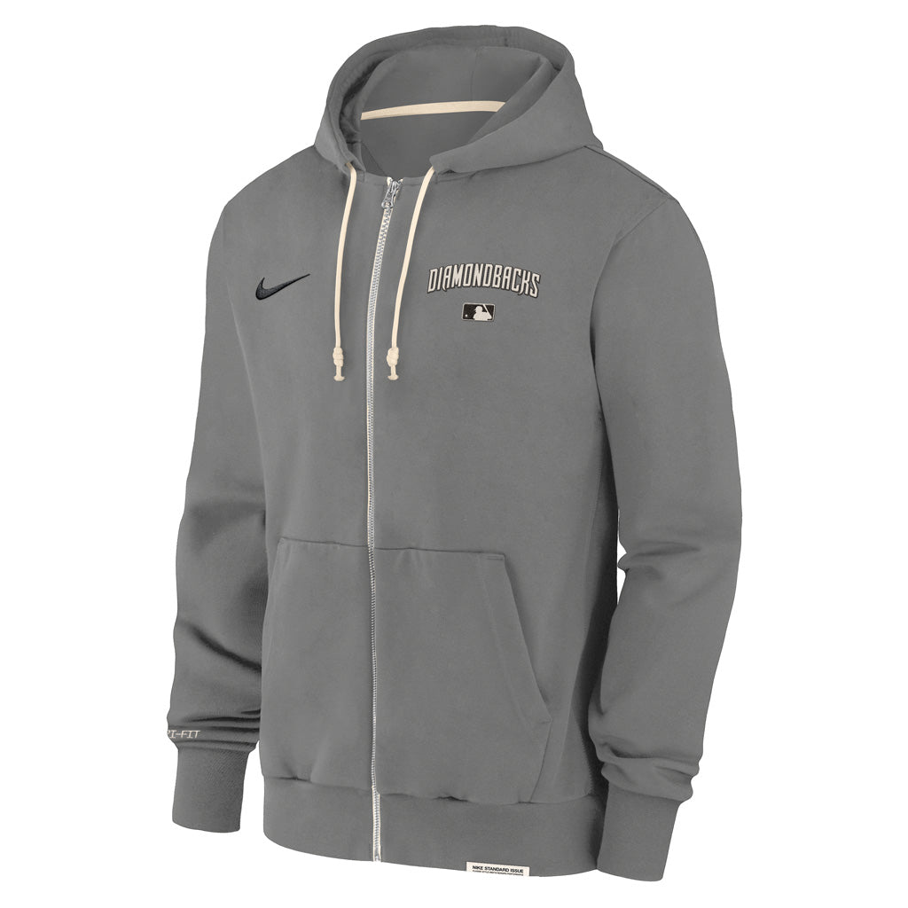 MLB Arizona Diamondbacks Nike Authentic Collection Full Zip Travel Hoodie - Heather Gray